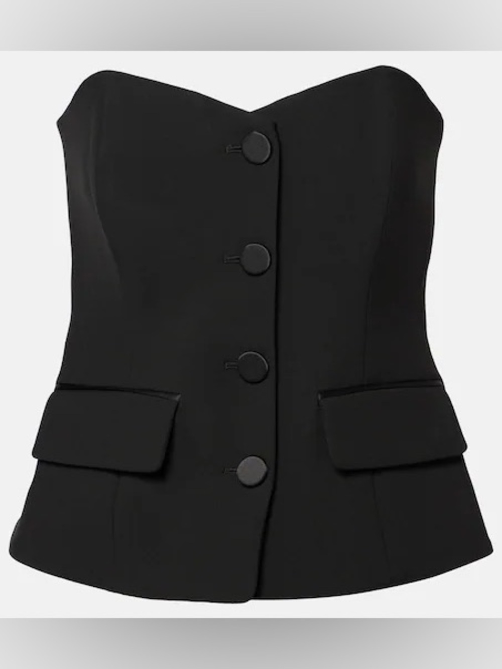 Jacob Vintage Satin Sweetheart Neck Button Detail Tailored Bustier Top (Size 10)